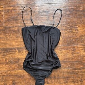 Missguided Black Spaghetti Strap Bodysuit